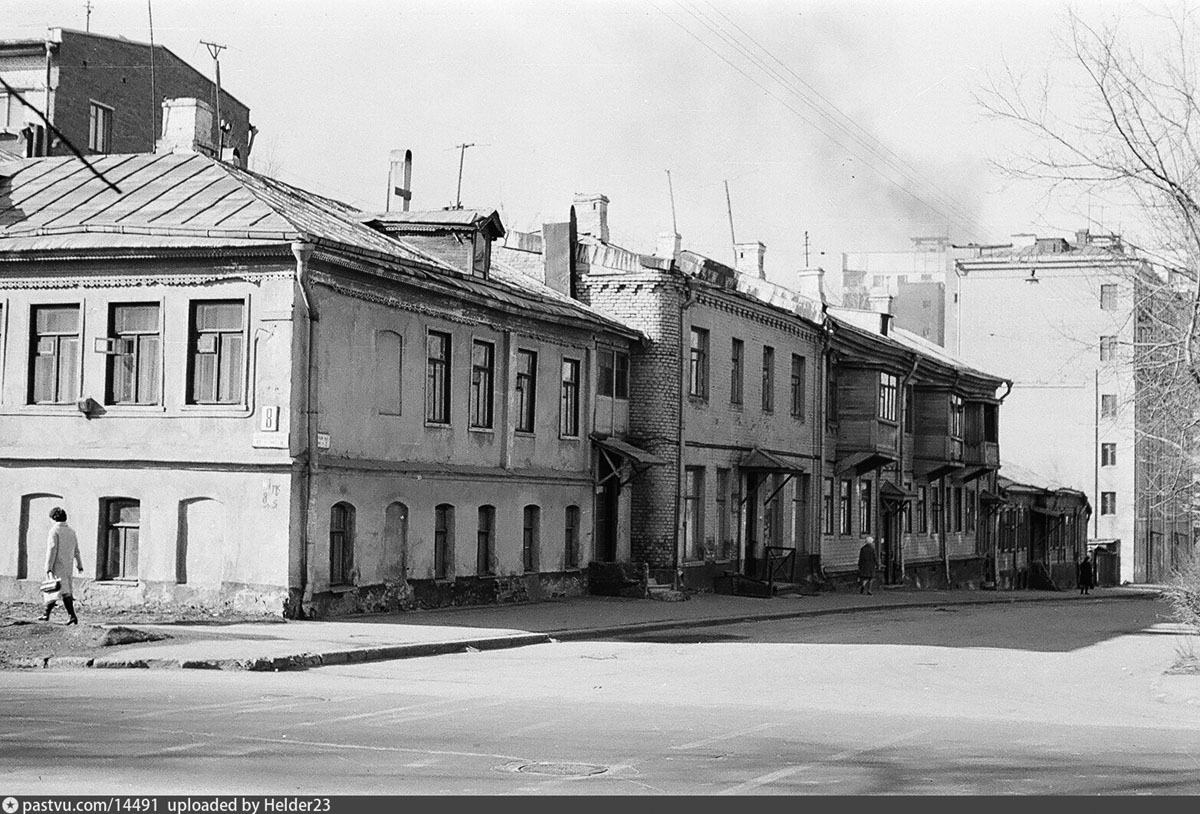 1974. Песочный переулок. Вид в сторону Маленковской улицы